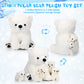 Leitee 5 Pcs Polar Bear Plush Set Large Mommy Polar Bear Stuffed Animal With 4 Cuddly Baby Plushies In Belly For Boys Girls Birthday Winter Holiday Decor Gifts(Sitting)