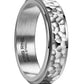 King Ring 6mm Spinner Hammered Ring - Stress Relief Fidget Ring for Men & Women K39V2 - Silver 10