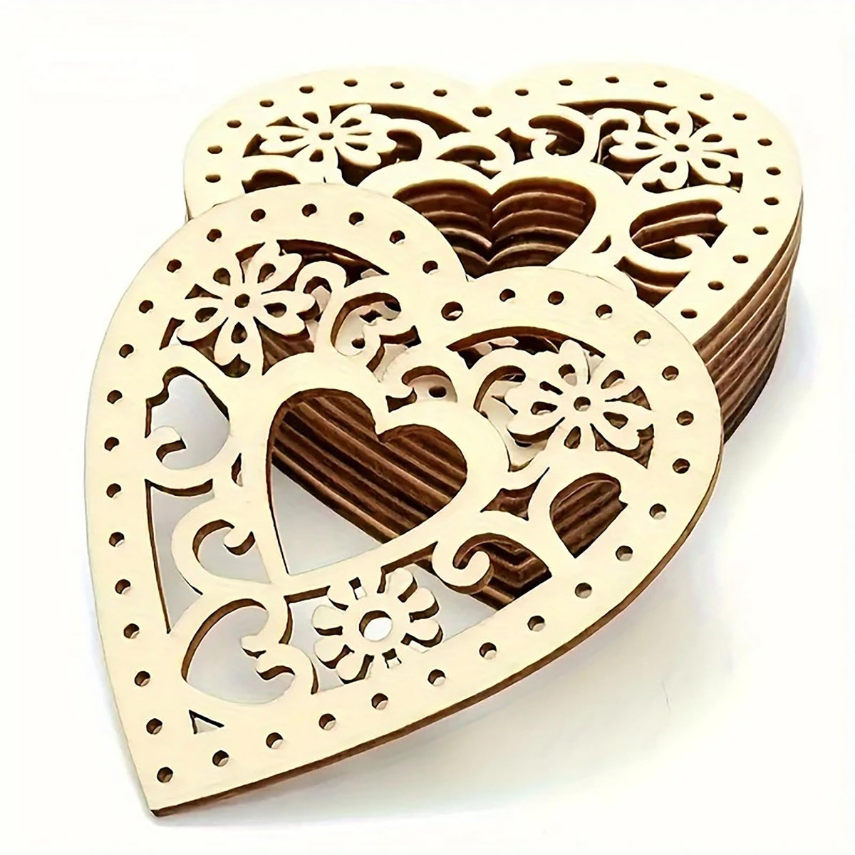 Cliths 10 Pcs Wooden Heart Decorations Diy Painting Craft Kit For Valentine Wedding Anniversaries Mdf Cutouts For Home Decor, Sc