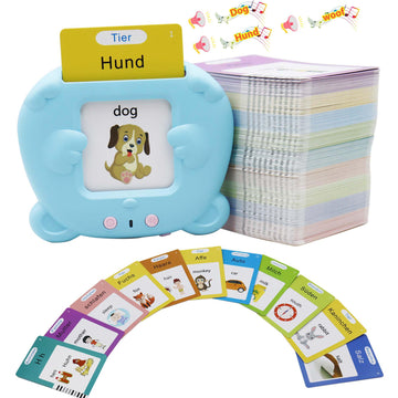 Mayaphilos German And English Bilingual Pocket Speech With 510 Sight Words, German Language Learning Toys For Kids, Audible Talk