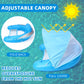 GlikCeil 2 Pcs Large Pool Floats with Canopy for mature-themed  XL Inflatable Floating Chair for Pool Swimming Pool Floats mature-themeds with Adjustable Sun Shade Cup Holder Women Beach Pool Favor(Blue and Pink)