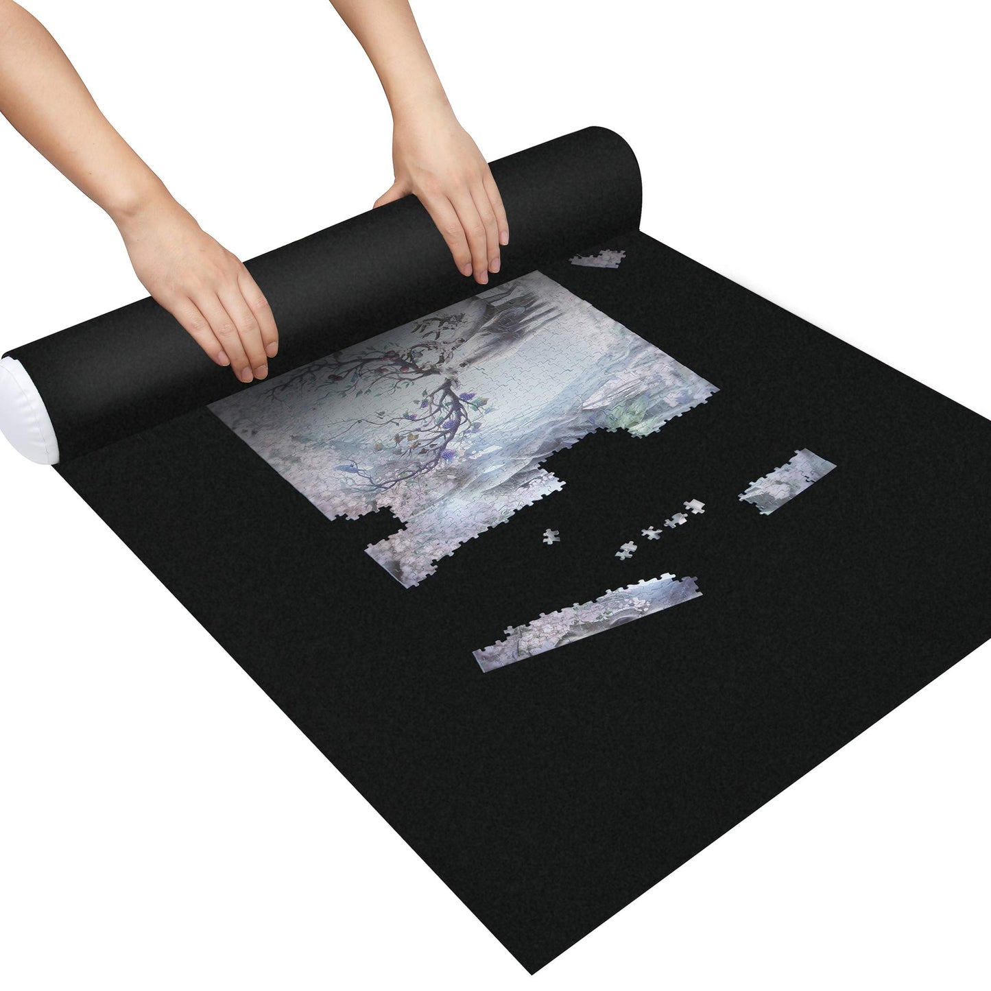 Lavievert Giant Jigsaw Puzzle Mat Roll Up  Portable Puzzle Board for mature-themeds  Large Felt Mat Storage Keeper Holder Saver for Games Up to 3000 Pieces