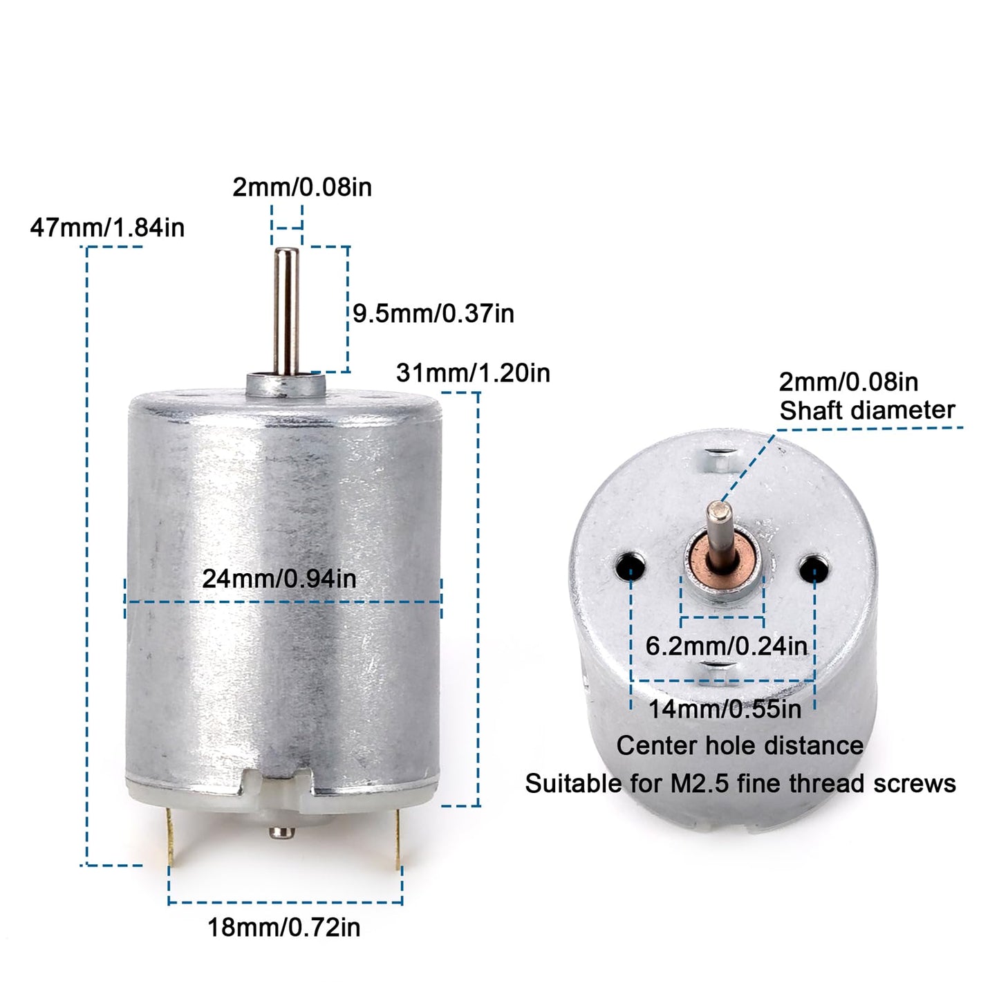 Dc Motor 3V-12V 280 Micro Motor 42 x 24 mm for RC Boat Model Toys Diy (Pack of 5)