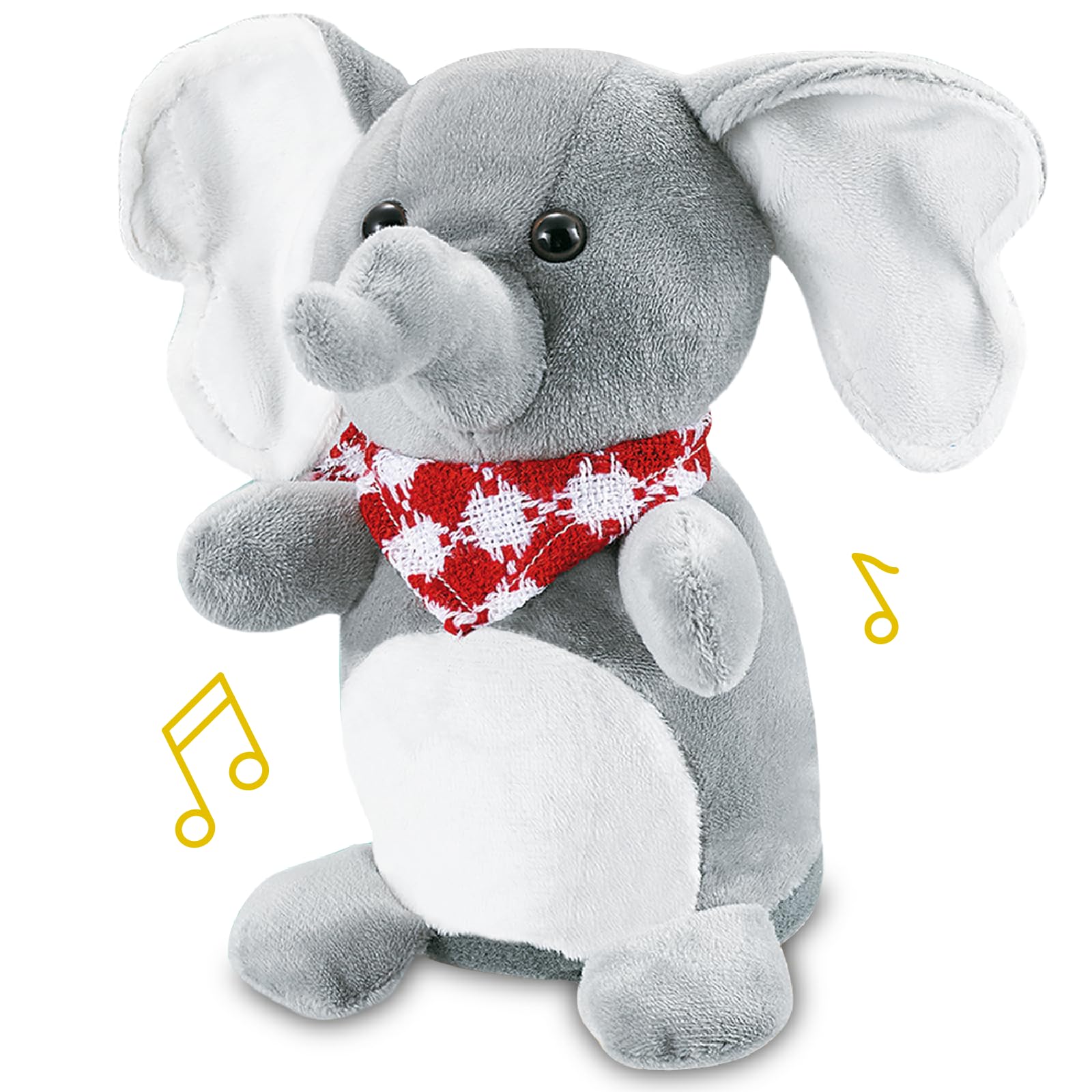 TOY Life Baby Toys for 6-12 Months, Newborn Baby Musical Talking Toys Plush Talkback Elephant Infant Toy for Babies Gifts