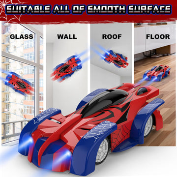 Aomifmik Wall Climbing Remote Control Car, 360 Rotating RC Stunt Car with Headlight, Rechargeable RC Car Toys for 3 4 5 6 7 8-12