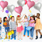 30 Pcs Metallic Pink Silve White Heart Balloons 18In Heart Shaped 18 Inch Balloons Helium Mylar Balloons Foil Balloon Decoration