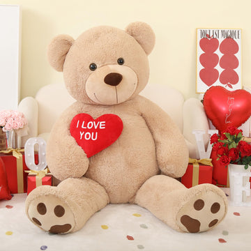 Tezituor Giant Teddy Bear 6Ft Stuffed Animals - I Love You   Red Heart Jumbo Human Size Teddy Bear For Girlfriend,Boyfriend,Wife