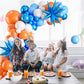 Orange And Blue Balloon Garland Arch Kit,Orange Blue White Balloons With Star Foil Balloons For Birthday Decoration Wedding Baby Shower Engagement Diy Decoration Party Supplies