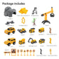 TUMAMA 249pcs Construction Race Track Vehicle Toys for Boys and Girls, STEM Building Set, Safe & Durable Plastic, Yellow