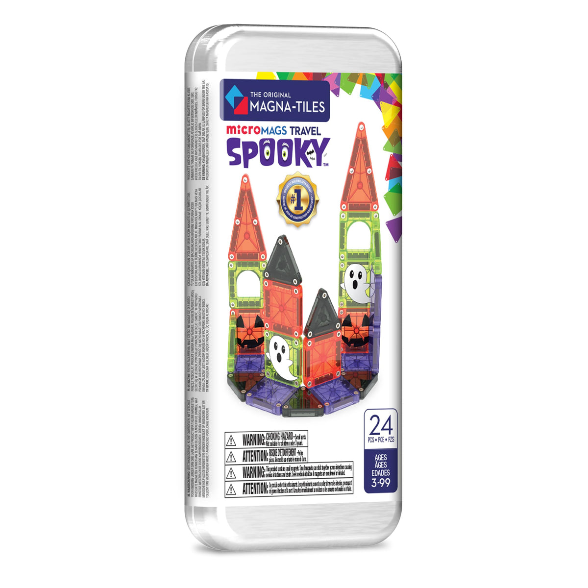 MAGNATILES microMAGS 24Piece Spooky Travel Set, The Original Magnetic Building Brand