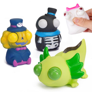 Zaleny 4 Pcs Squeeze Toys Eye Popping Toy Stress Relief Tool Toys for Kids mature-themed Hand Fidget Toys Halloween Party Favors