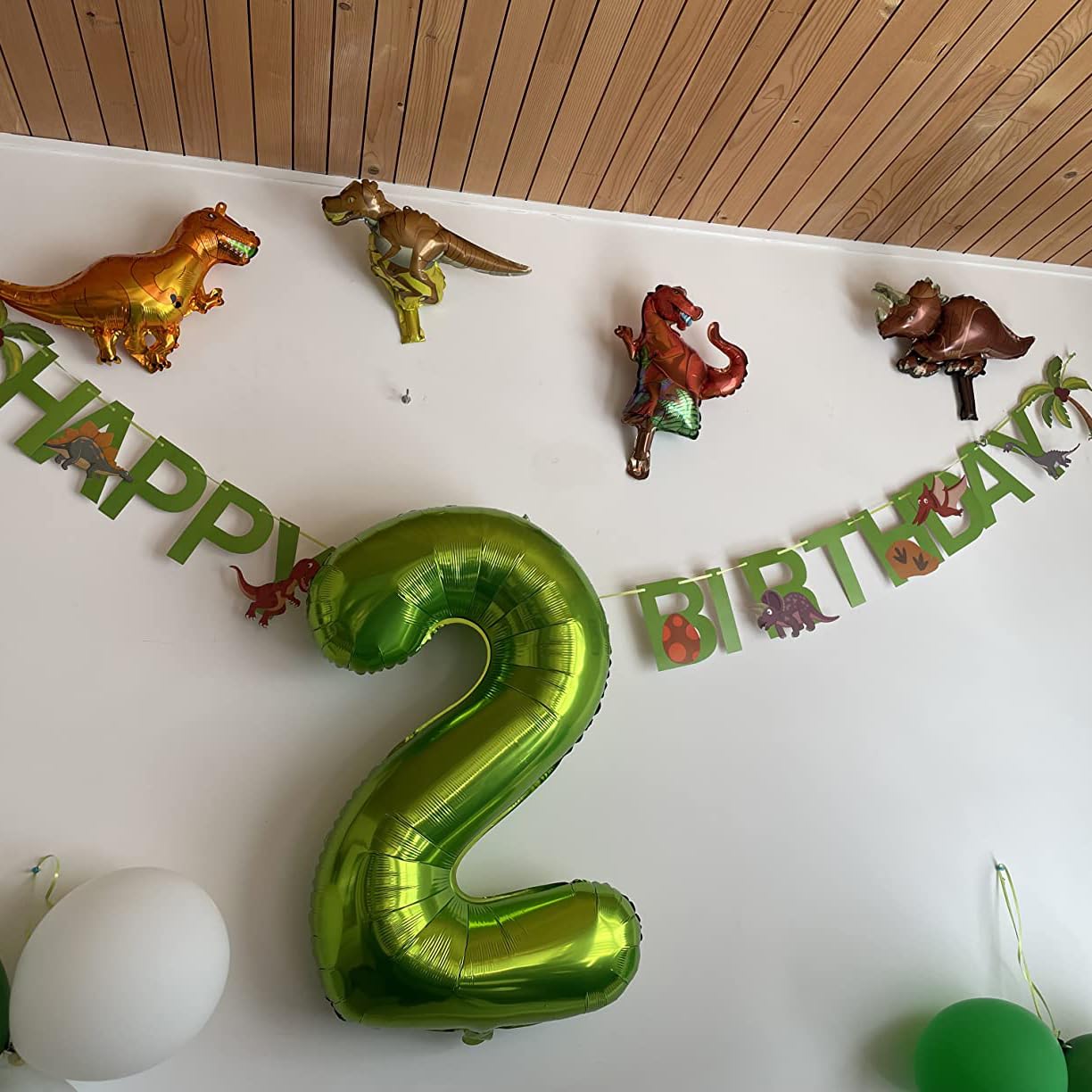Paticool 40 Inch Green Number Balloon 2, Large Number Foil Balloons Mylar For Girl Boy Birthday Party Celebration Decorations Su