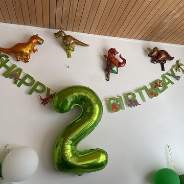Paticool 40 Inch Green Number Balloon 2, Large Number Foil Balloons Mylar For Girl Boy Birthday Party Celebration Decorations Su