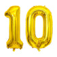 Isndare 40 Inch Number Balloons 10, Gold Helium Foil Number 10 Balloons, Large Number Balloon Age Balloon For Boys Girls Birthda
