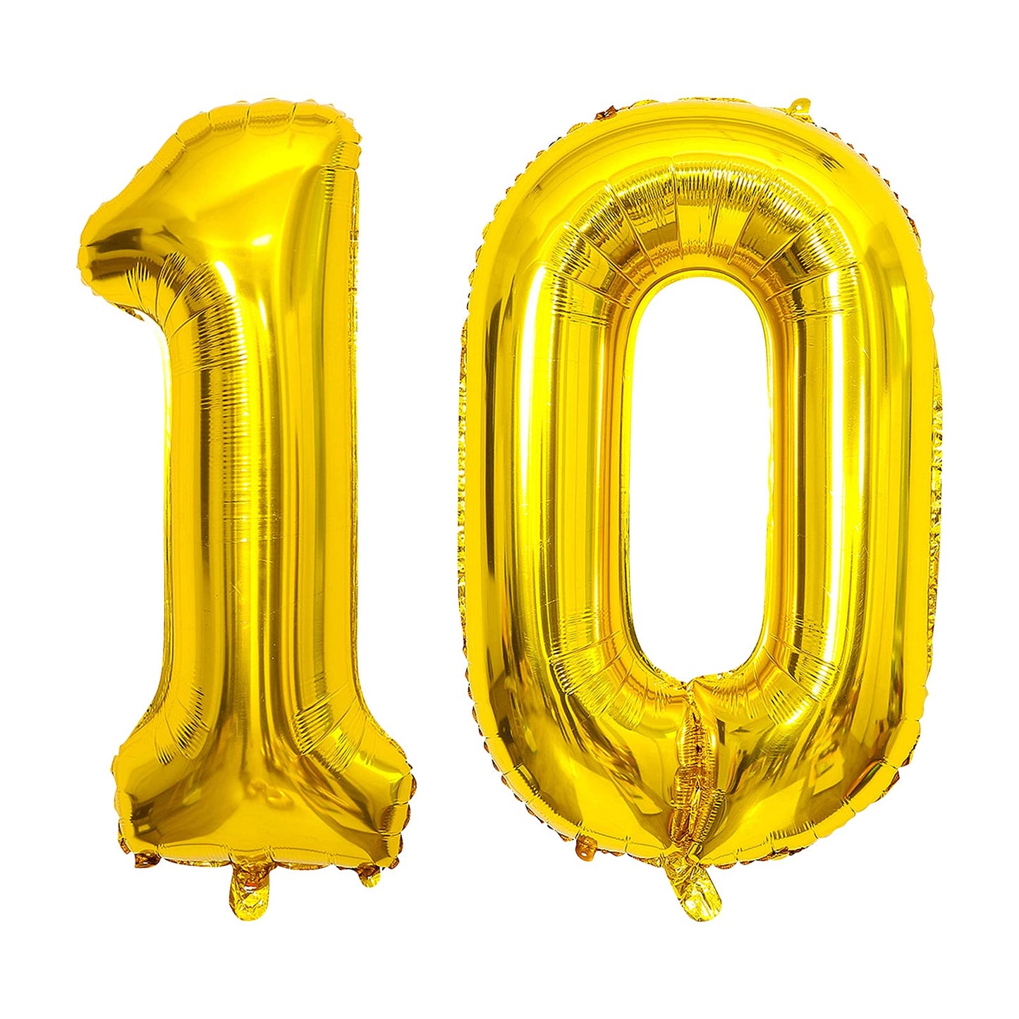 Isndare 40 Inch Number Balloons 10, Gold Helium Foil Number 10 Balloons, Large Number Balloon Age Balloon For Boys Girls Birthda