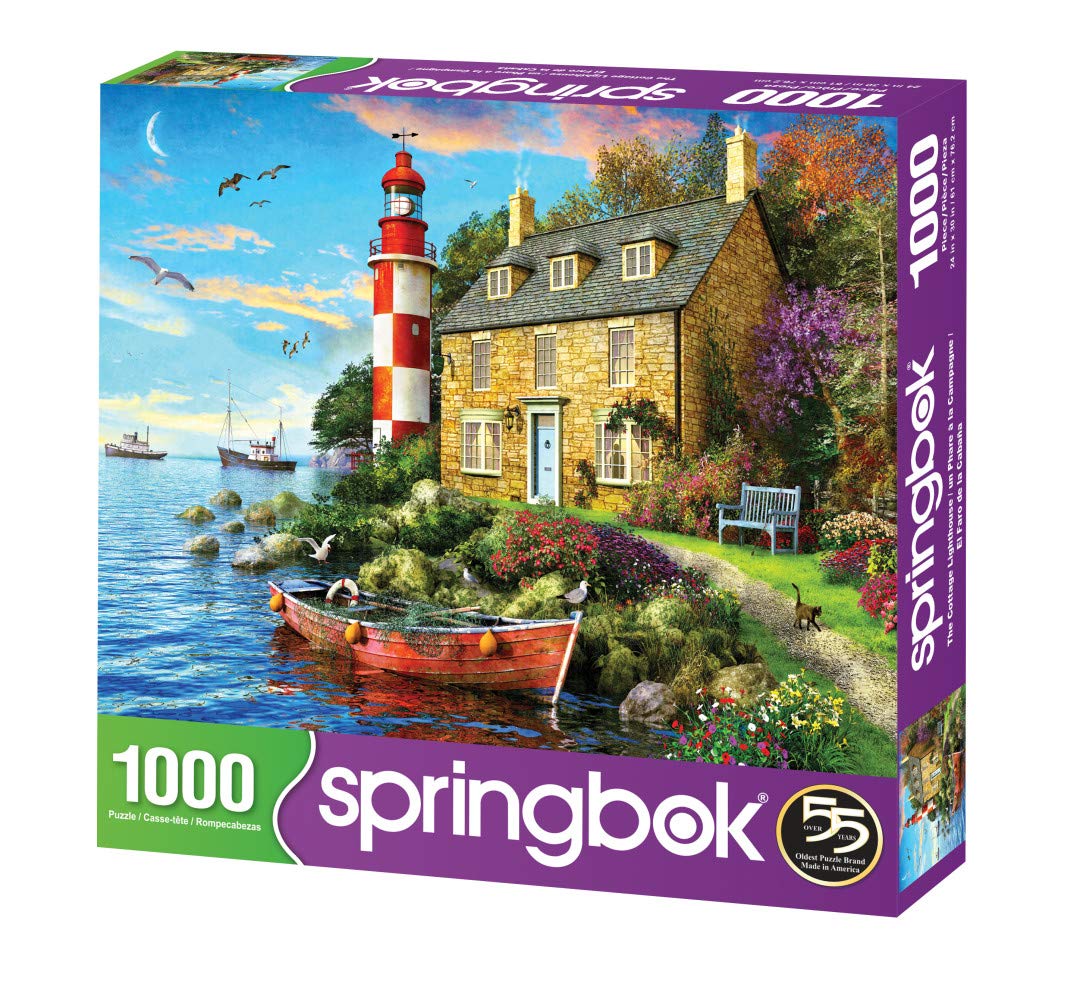Springbok'S 1000 Piece Jigsaw Puzzle The Cottage Lighthouse - Made In Usa