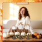 Thyle 3 Pcs Thanksgiving Pumpkin Table Centerpieces Wood Harvest Table Decorations for Home Standing Block Tall Sign with Bow fo