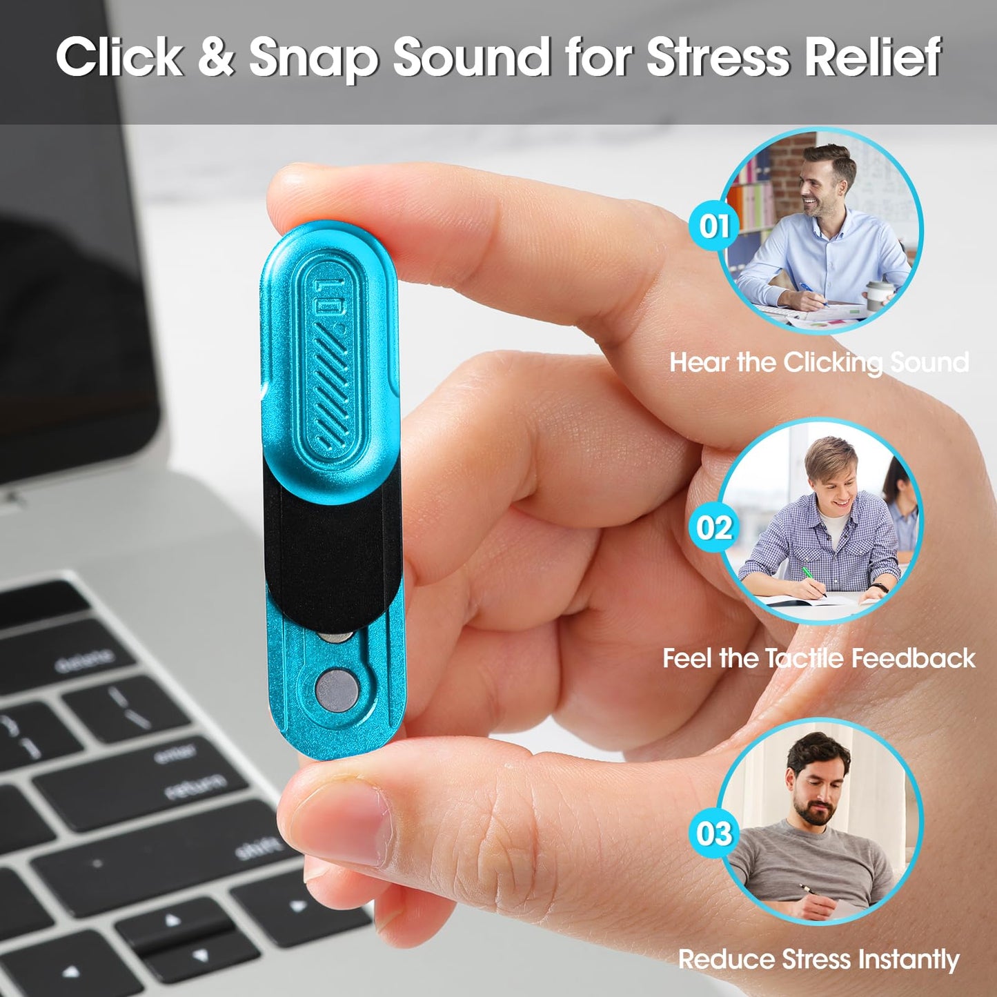 Judixy Mini Magnetic Fidget Slider 3 Layer, Fidget Toys Adults For Stress Relief Adhd Anxiety With Click Sound, Portable Pocket