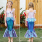 Itvti Little Girls Mermaid Costume Princess Dress Up Ariel Outfits With Accessories Wig Birthday Party Halloween Cosplay, Pink, 3-4 Years(Tag 110)
