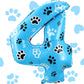 Hungdao 40 Inch Blue Dog Paw Number Balloon Giant Paw Pups on Patrol Number Balloon Blue Dog Party Favors for Dog Party Dog Paw 