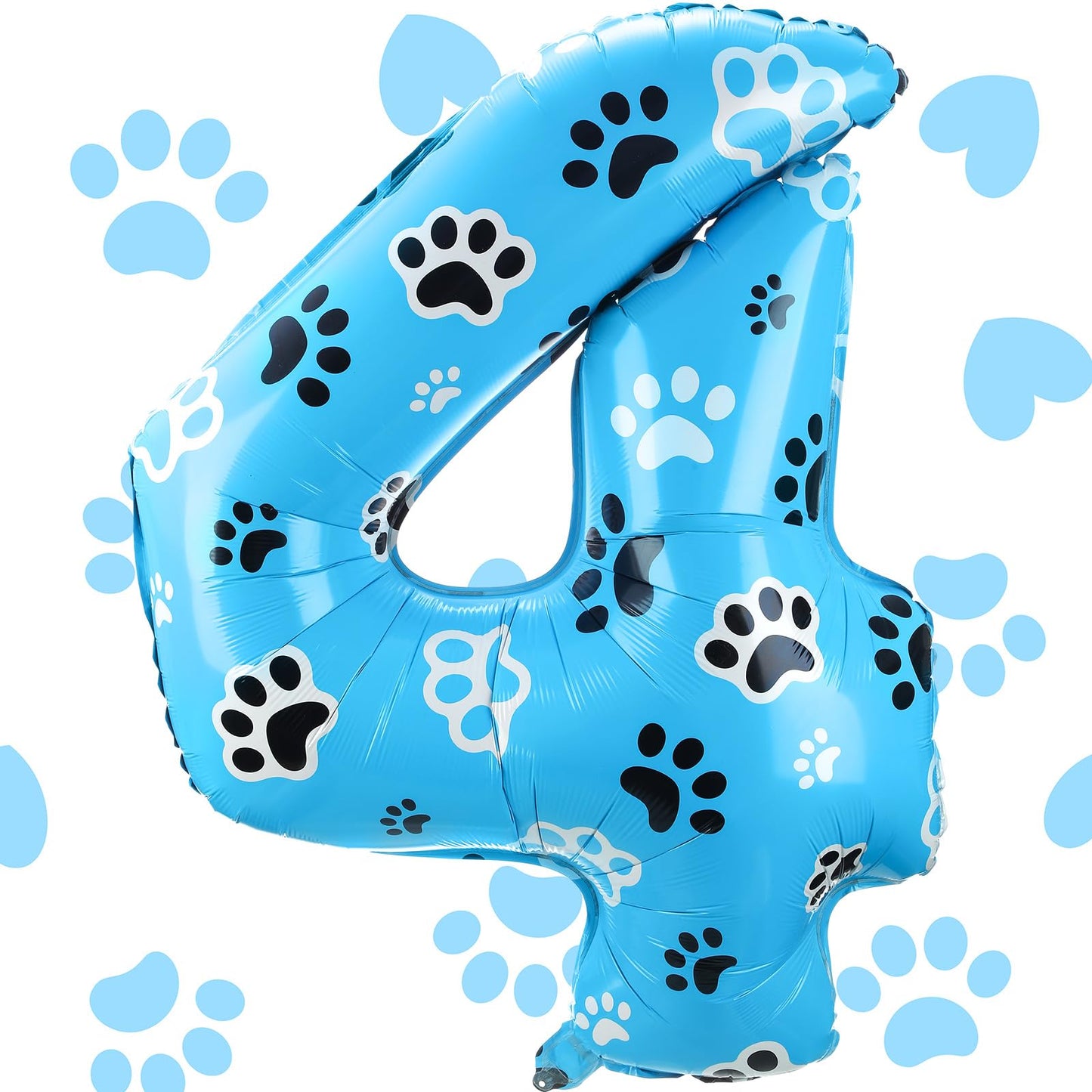 Hungdao 40 Inch Blue Dog Paw Number Balloon Giant Paw Pups on Patrol Number Balloon Blue Dog Party Favors for Dog Party Dog Paw 
