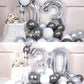 Aule 40 Inch Big Silver 3 Balloon Number Large Foil Helium Number Balloons 0-9 Jumbo Giant Happy 3Rd Birthday Party Decorations