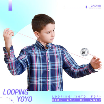 Looping Yoyo Responsive Yoyo For Kids Beginners, Starter Yo Yo 2A Loop Yo Yo Easy To Play Basic String Tricks (D3 White)
