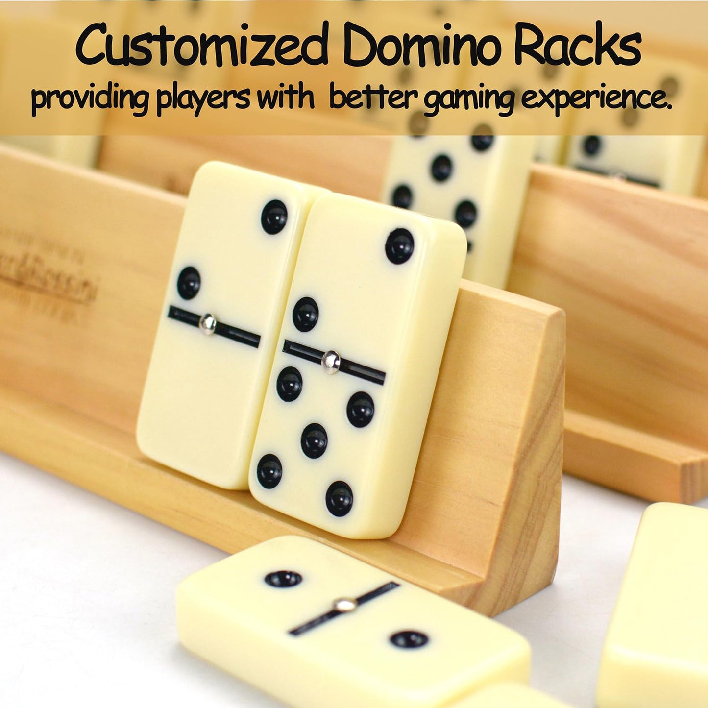 Dominos Set Adults With 4 Domino Racks Double Six Dominoes Set In Portable Case Double 6 Domino'S Game Set With 4 Wooden Domino