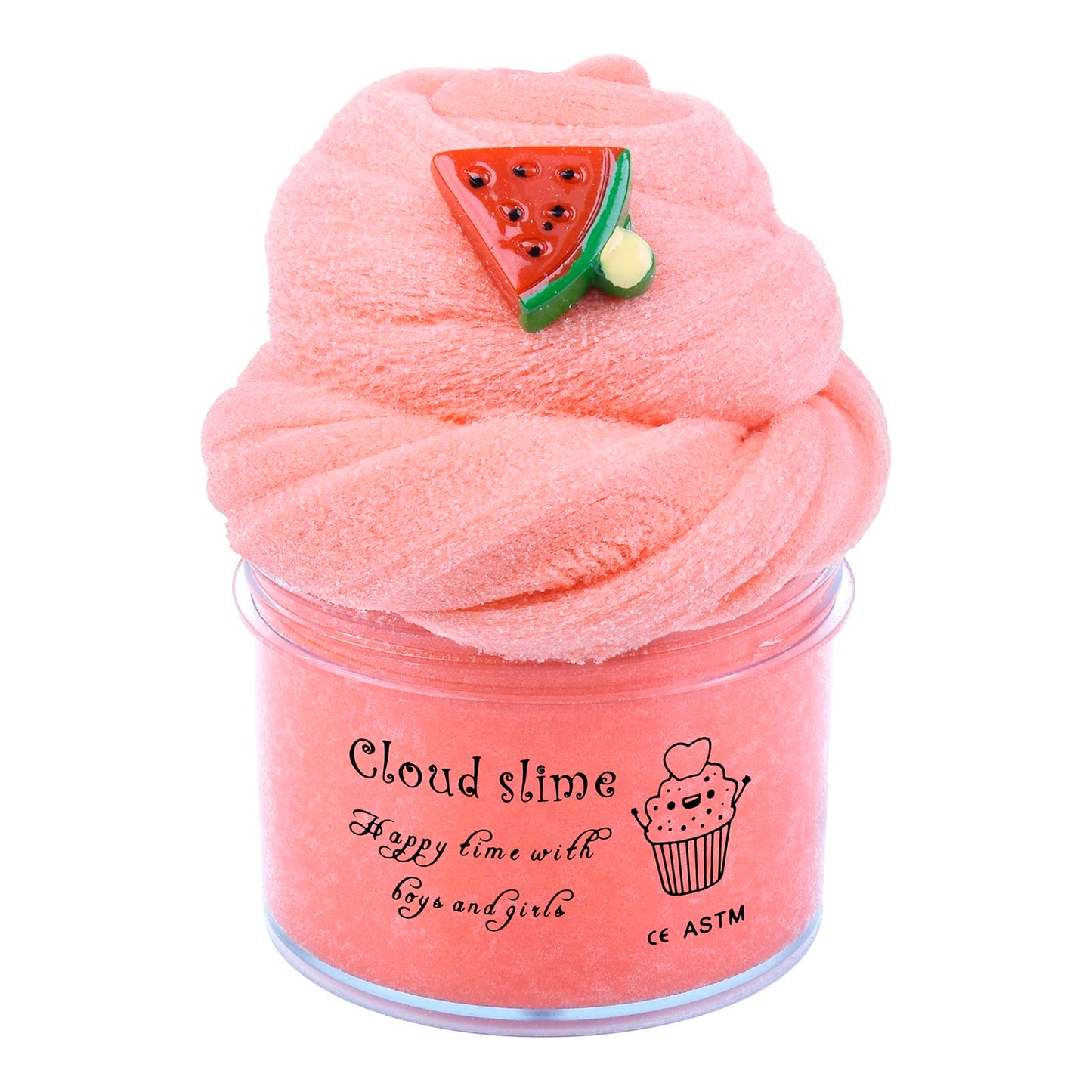 Dahioqhaj Red Watermelon Cloud Slime,Non-Sticky And Super Soft Scented Slime, Girls And Boys Stress Relief Toy For Kids Educatio
