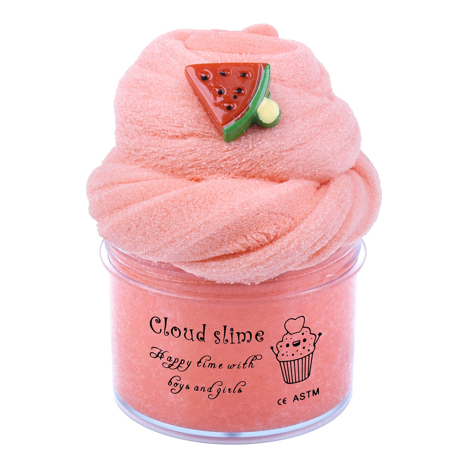 Dahioqhaj Red Watermelon Cloud Slime,Non-Sticky And Super Soft Scented Slime, Girls And Boys Stress Relief Toy For Kids Educatio