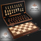 Chess Set Board Games For Adults: Handmade Walnut Wooden 15' 2 Extra Queens Folding Portable Travel Gift Idea Pieces Storage Bags Instructions