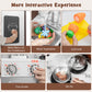 Costzon Kids Kitchen Playset, Wooden Pretend Cooking Kitchen Toy With Realistic Sounds & Light, Range Hood, Microwave, Ice Maker