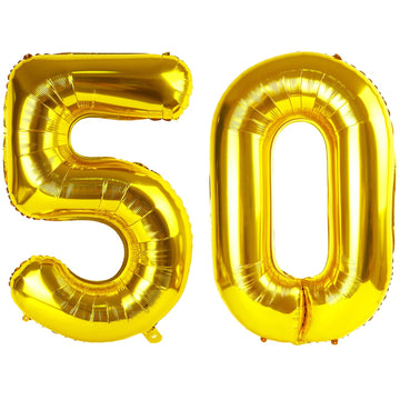 40 Inch Gold 50 Balloon Number, 50Th Birthday Decorations, 50 Birthday Anniversary Decorations, Large Foil Mylar Balloons For Pa