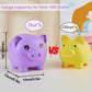 Piggy Bank Girls, Unbreakable Piggy Banks Large Money Coin Bank For Kids With Diy Stickers, For Birthday, Easter, Baby Shower, Purple