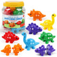 Matching Letters Counting Dinosaur Toys With Double-Sided Abc Alphabet Preschool Learning Uppercase Lowercase Sensory Sorting Educational Montessori Toy Sets For Kids Toddler Aged 3+ Years Old