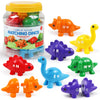 Matching Letters Counting Dinosaur Toys With Double-Sided Abc Alphabet Preschool Learning Uppercase Lowercase Sensory Sorting Educational Montessori Toy Sets For Kids Toddler Aged 3+ Years Old