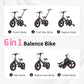 EOOWOY Balance Bike with Push Handle for Kids 1-3 Years, 6 in 1 Foldable Push Bike with Training Wheels & Pedals, Balance Bike f