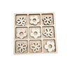 Nature Themed Tic Tac Toe Board Game, 5x5 inches Unfinished Wood DIY Painting Craft Kit for Kids with Wooden AVTRBoutique (Flowe