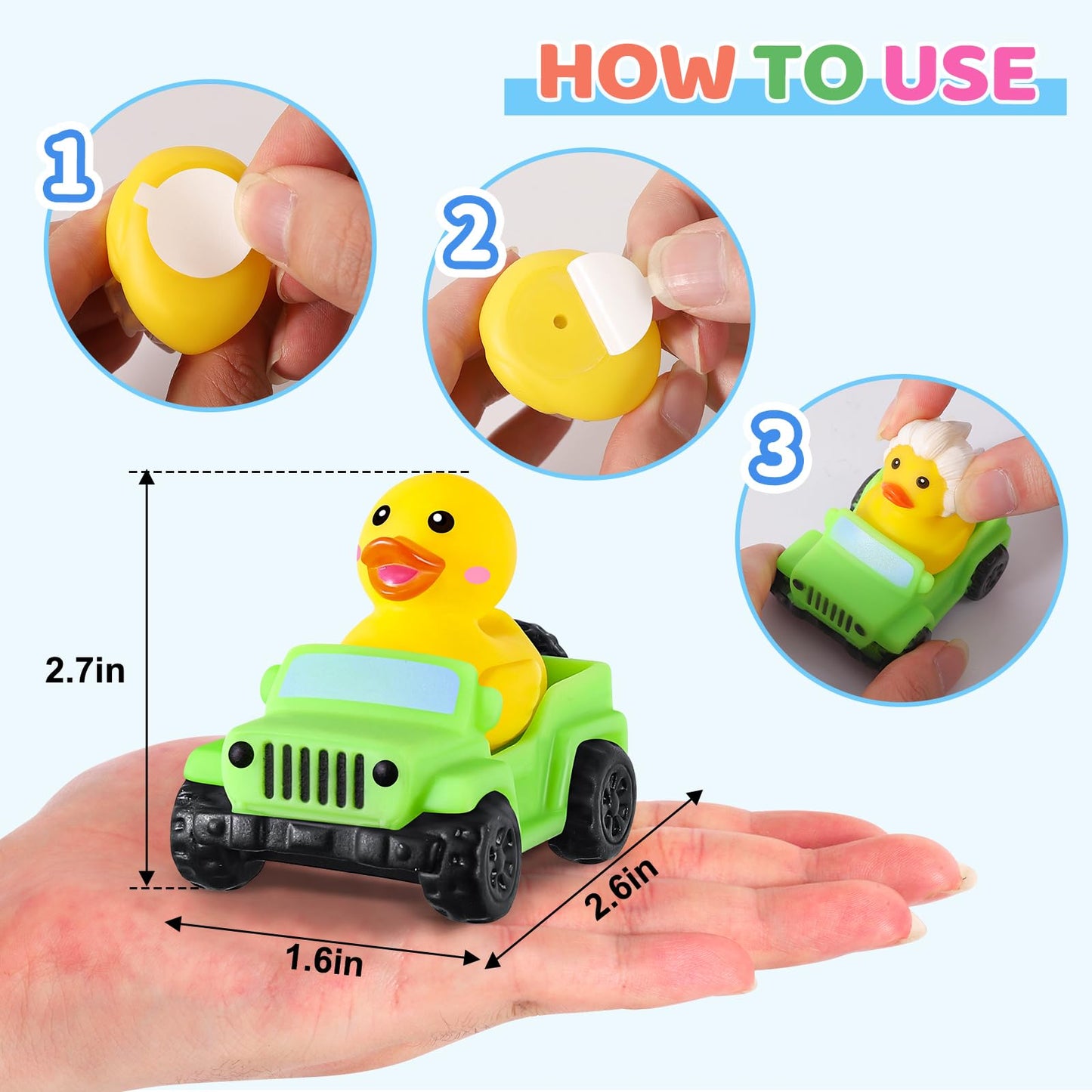 40 Pcs Jeep Ducks Rubber Ducks, 2.8 Inch Jeep Ducks For Ducking, 20 Rubber Ducks Assortment With 20 Jeeps, Ducks For Jeeps Colle