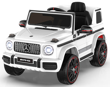 Anpabo Licensed Mercedes-Benz G63 Car For Kids, 12V Ride On Car W/Parent Remote Control, Led Headlights, Music Player & Horn, Soft Start, Low Battery Prompt, Kids Electric Vehicle, White