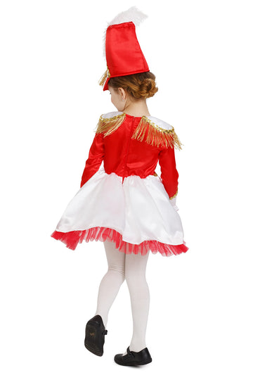 Dress Up America Drum Majorette Costume For Girls - Marching Band Uniform For Kids Red