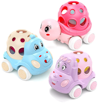 Toys For Baby Girl Gifts, Baby Girl Toy Cars, Car Toys, Pink Play Cars For Girls, Push And Go Rattle Car For Infant Girl Birthda