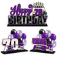 Lingteer Happy 70Th Birthday Purple Acrylic Table Topper Centerpieces Set - Cheers To Seventy Years Old Birthday 70Th Bday Party Gift Decorations.