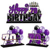 Lingteer Happy 70Th Birthday Purple Acrylic Table Topper Centerpieces Set - Cheers To Seventy Years Old Birthday 70Th Bday Party Gift Decorations.