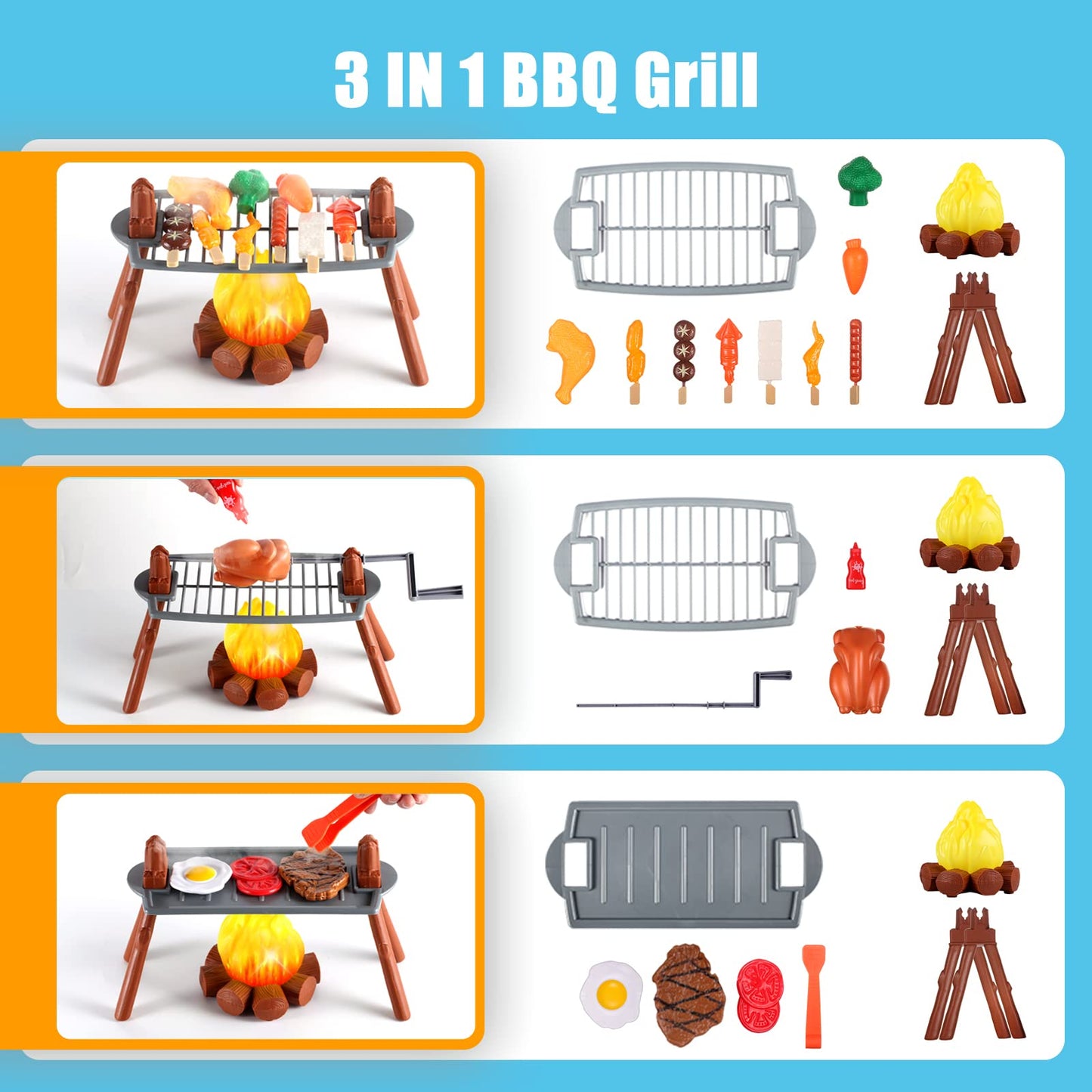 Kids Camping Set With Tent For 2 Toddlers-Kids Camping Toys For Kids 3-5 With Pop Up Play Tent-Indoor Outdoor Pretend Camping Toys