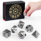 DND Dice Set, 7Pcs Metal Dice with Dice Box for Dungeons and Dragons, Polyhedral D&D Dice Set Role Playing Games, Board Games (A