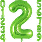 Green Number 2 Balloon 40 Inch, Big Large Foil Helium Number Balloons, Jumbo Giant Mylar Number 2 Balloons For 2 Second Birthday