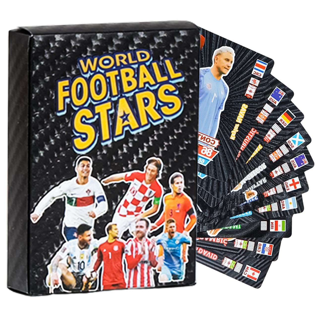 Pn Avan Football Card Set Waterproof Plastic Card Black 55 Card (Black Colour)