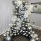 Disco Ball Balloons Arch Kit, White And Silver Balloons Different Sizes Garland With Large Metallic Silver Mirror Balls Balloons
