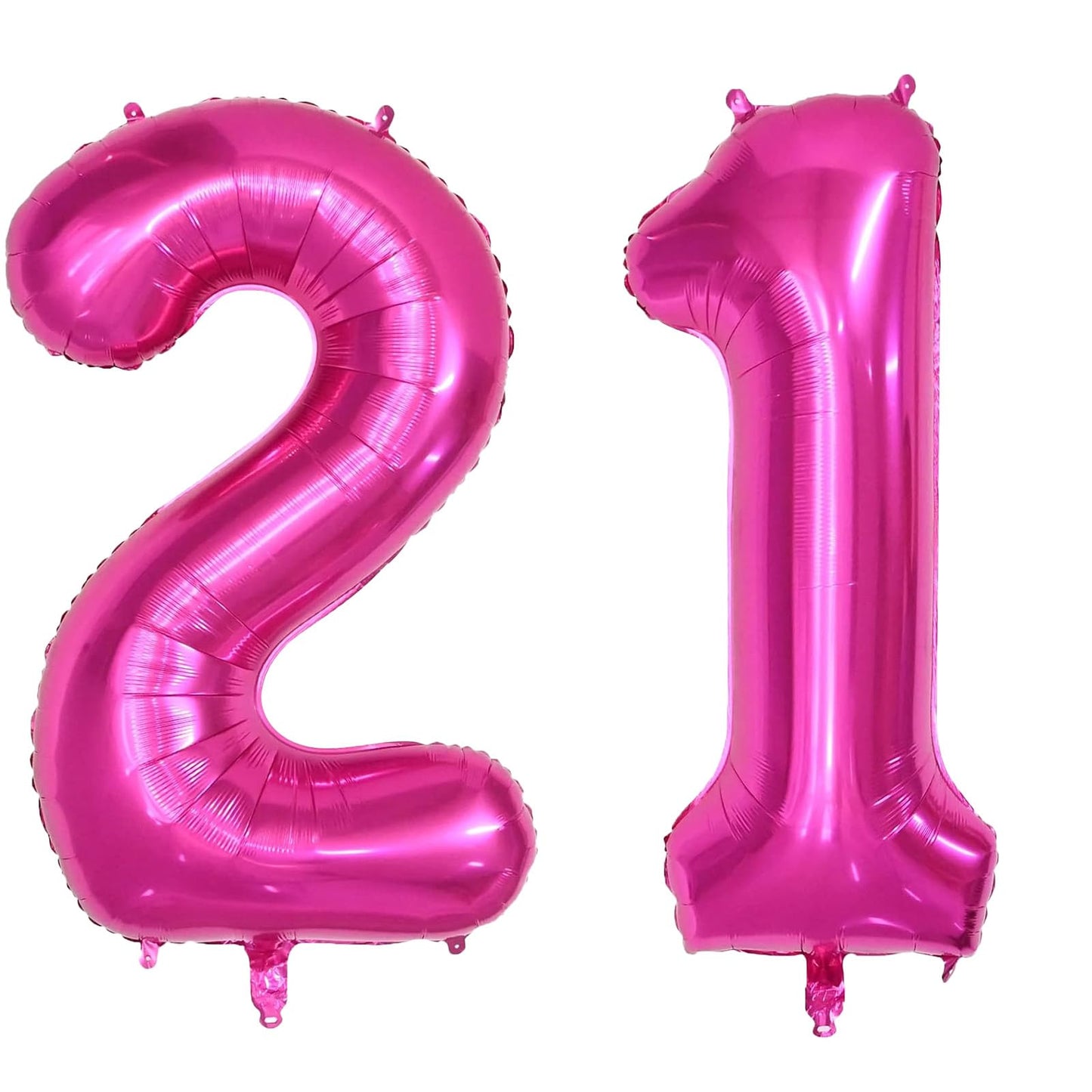 Isndare 40 Inch Number Balloons 21, Hot Pink Helium Foil Number 21 Balloons, Large Number Balloon Age Balloon For Boys Girls Bir